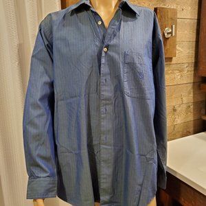 Nautica Men's Button Down Dress Shirt Lg Stripe